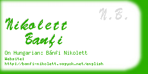 nikolett banfi business card