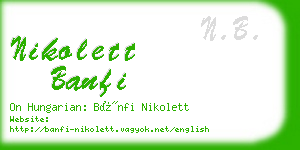 nikolett banfi business card